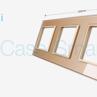 Rama priza tripla Livolo din sticla, auriu