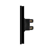 Priza Dubla cu Module Inguste cu Rama din Aluminiu LUXION, negru