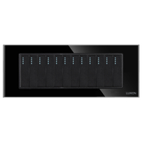 Intrerupator Mecanic 12 Posturi LUXION cu Rama din Sticla, Standard Italian, 6M, negru