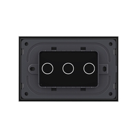 Panou intrerupator triplu cu touch Livolo din sticla, standard Italian - Serie noua, negru