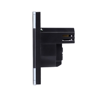 Priza Simpla + USB-A + USB-C LUXION cu Rama din Sticla, negru