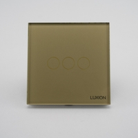 Intrerupator Triplu cu Touch din Sticla LUXION, auriu