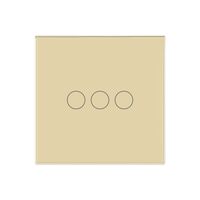 Intrerupator Triplu Wi-Fi + RF433 cu Touch din Sticla LUXION, auriu