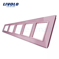 Rama cvintuplu din sticla Livolo, roz