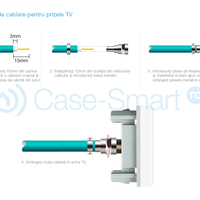 Priza dubla TV Livolo fara rama din sticla, gri