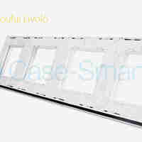 Rama priza cvadrupla Livolo din sticla, alb