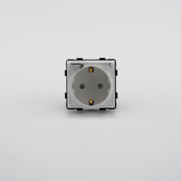 Modul Priza Simpla cu Capac Fara Rama Din Sticla LUXION, alb