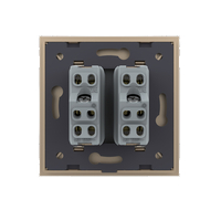 Priza dubla module inguste Livolo cu rama din sticla - standard german, auriu