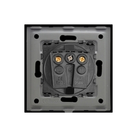 Priza Simpla cu Capac de Protectie LUXION cu rama din aluminiu, negru