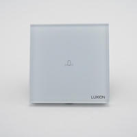 Buton Sonerie cu Touch, cu Revenire, din Sticla LUXION, alb