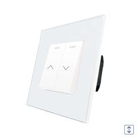 Intrerupator Jaluzele Mecanic LUXION cu Rama din Sticla, alb