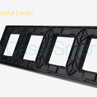 Rama priza cvadrupla Livolo din sticla, negru