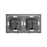 Priza Dubla cu Rama din Sticla LUXION, alb