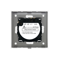 Intrerupator Simplu cu Variator Cap Scara / Cruce cu Touch si Rama din Aluminiu LUXION, auriu