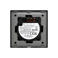 Intrerupator Dublu cu Touch din Sticla LUXION, 500W, negru