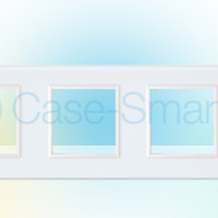 Rama priza tripla Livolo din sticla, alb