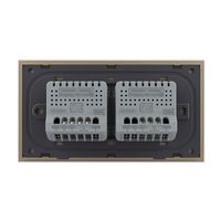 Intrerupator Simplu + Dublu cu Touch LIVOLO cu Rama Din Sticla, Standard Italian, 4M, auriu