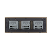 Intrerupator Simplu + Simplu + Simplu cu Touch LIVOLO cu Rama Din Sticla, Standard Italian, 6M, auriu