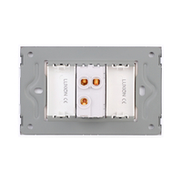 Intrerupator Simplu Cruce Mecanic 1M si 2 Taste False LUXION cu Rama din Sticla, Standard Italian, 3M, auriu