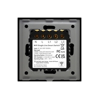 Intrerupator Triplu Wi-Fi cu Touch din Sticla LUXION, negru