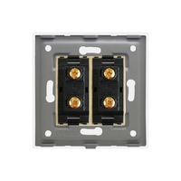 Priza Dubla cu Module Inguste cu Rama din Aluminiu LUXION, auriu