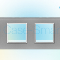 Rama intrerupator cu touch simplu+priza tripla LIVOLO din sticla, gri