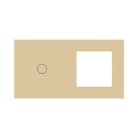 Panou Intrerupator Simplu cu Touch si Priza Simpla Din Sticla LUXION, auriu