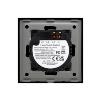 Intrerupator Simplu cu Touch din Sticla si Rama de Aluminiu LUXION, 500W, negru