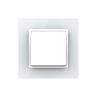 Intrerupator Simplu Mecanic si Cap Scara , 2 Module LIVOLO cu Rama din Sticla - Serie Noua, alb