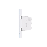 Priza Schuko + Universala Italiana cu Rama din Sticla LUXION, Standard Italian, 3M, alb