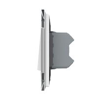 Intrerupator Dublu Mecanic Cap Cruce LIVOLO cu Rama din Sticla - Serie Noua, alb