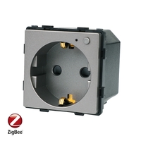 Modul Priza Inteligenta cu Protocol Zigbee si Monitorizare Consum, Fara Rama Din Sticla LUXION, gri