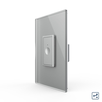 Intrerupator Simplu Cap Scara / Cruce cu Touch Livolo cu Rama Din Sticla 1M - Serie Noua, gri