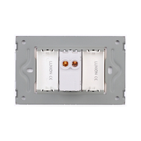 Intrerupator Simplu Mecanic 1M si 2 Taste False LUXION cu Rama din Sticla, Standard Italian, 3M, auriu