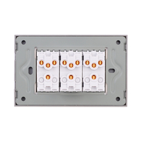 Intrerupator Mecanic 6 Posturi LUXION cu Rama din Sticla, Standard Italian, 3M, gri