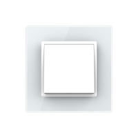 Intrerupator Simplu Mecanic Cap Cruce, 2 Module LIVOLO cu Rama din Sticla - Serie Noua, alb