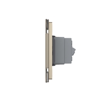 Priza dubla italiana Livolo cu rama din sticla - standard italian, auriu