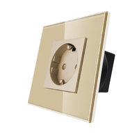 Priza Simpla LUXION cu Rama din Sticla, auriu