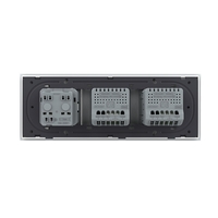 Intrerupator Simplu + Simplu + Priza LIVOLO cu Rama Din Sticla, Standard Italian, 6M, alb