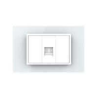 Priza Telefon LIVOLO cu Rama din Sticla, alb