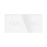 Intrerupator Triplu + Triplu cu Touch din Sticla LUXION, alb