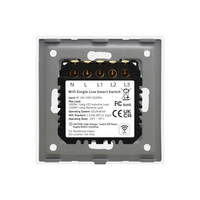 Intrerupator Triplu Wi-Fi cu Touch din Sticla si Rama de Aluminiu LUXION, auriu