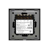 Intrerupator Triplu Wi-Fi cu Touch din Sticla si Rama de Aluminiu LUXION, negru