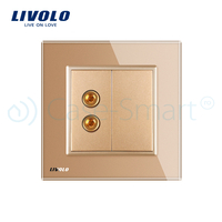 Priza redare sunet LIVOLO cu rama din sticla, auriu