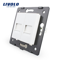 Priza dubla telefon Livolo, alb