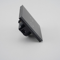 Intrerupator Dublu cu Touch din Sticla LUXION, negru