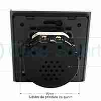 Intrerupator simplu + dublu cu touch Livolo din sticla, negru