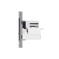 Priza Ingusta + Dubla USB + TV + Internet cu Rama Din Sticla LUXION, Standard Italian, 4M, gri