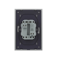 Priza Dubla Livolo cu Rama din Sticla Pentru Doza Simpla, gri