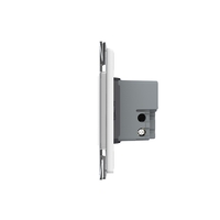 Intrerupator cvadruplu cu touch Livolo cu rama din sticla, standard Italian - Serie noua, alb